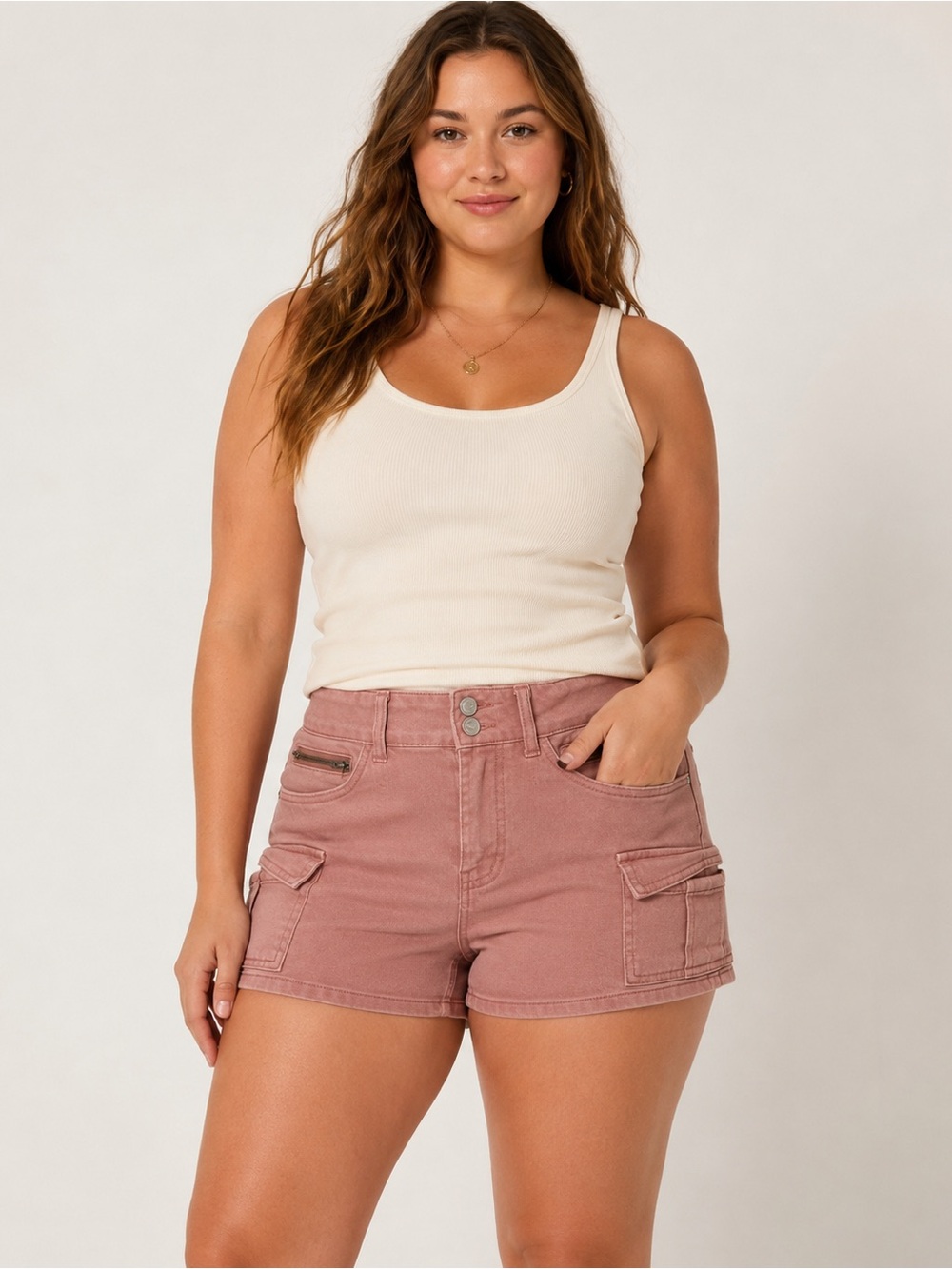 Wild Fable Brown Cargo Denim Shorts